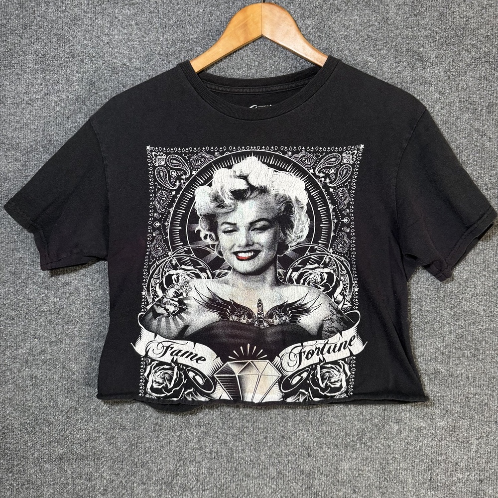 Andre de Dienes Marilyn Monroe Shirt Womens Medium‎ Crop Top Tattoo Print